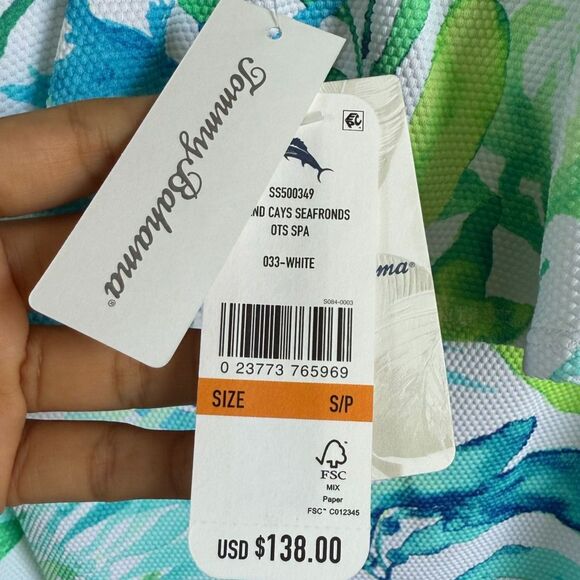 NWT Tommy Bahama Island Cays Sea Fronds Off-the-Shoulder Spa Dress S - Picture 7 of 7